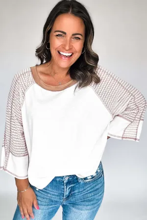 A FINE LINE TOP (white/tan)