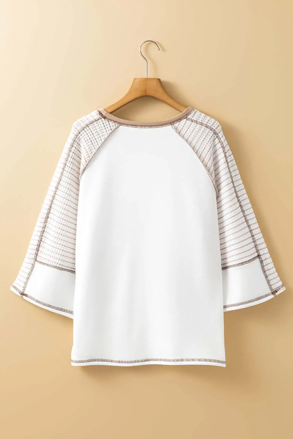 A FINE LINE TOP (white/tan)