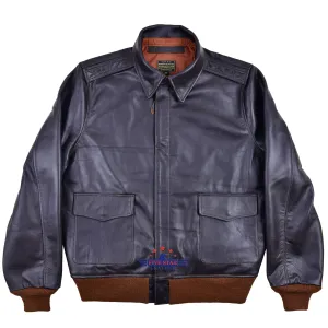 A2 REPRO WWII 1939 WERBER SPORTSWEAR Seal Brown Horse Hide Leather Jacket