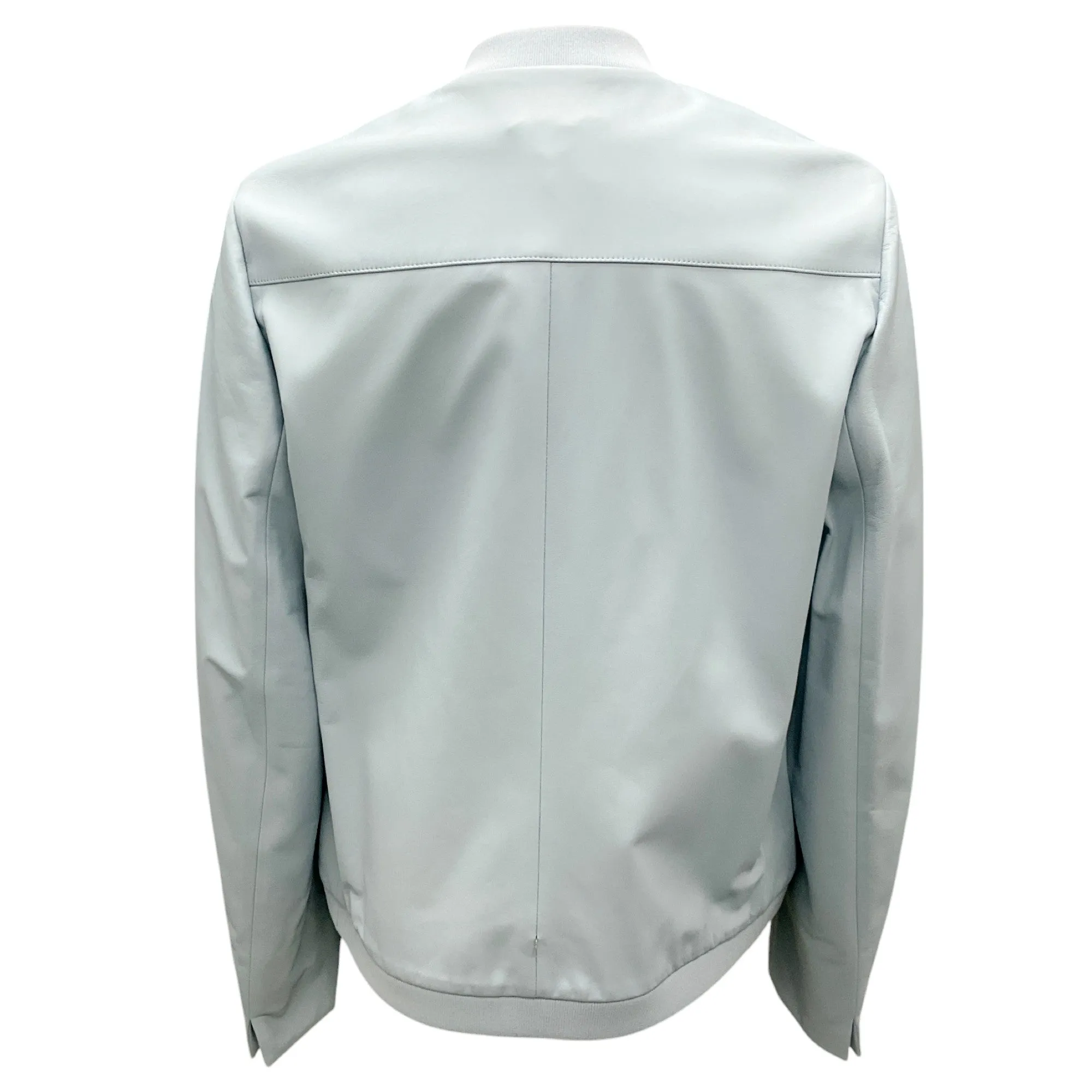 Akris Punto Pale Denim Lambskin Nappa Leather Jacket
