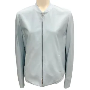 Akris Punto Pale Denim Lambskin Nappa Leather Jacket