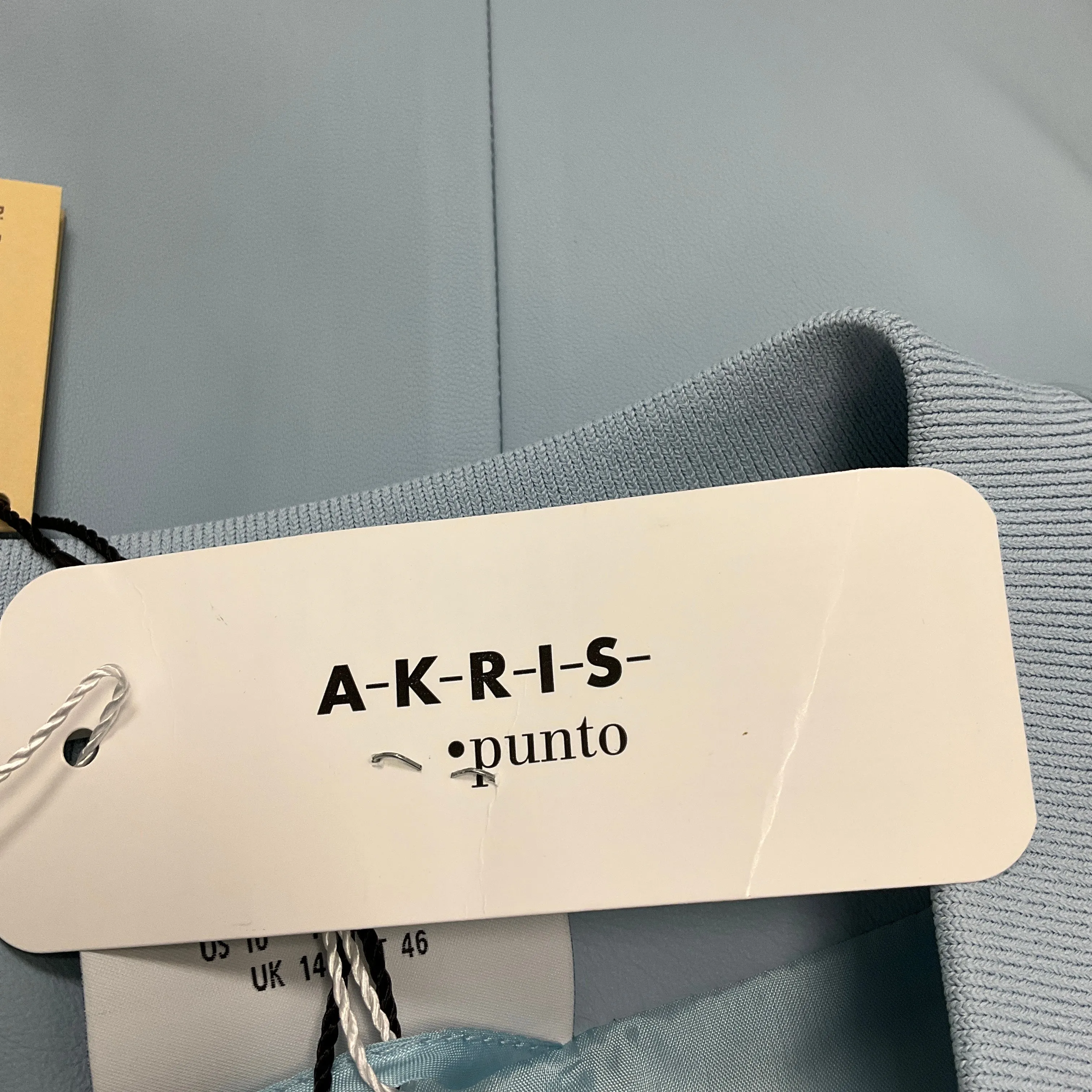 Akris Punto Pale Denim Lambskin Nappa Leather Jacket