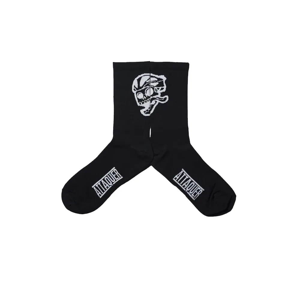 Attaquer Skull Logo Socks - Black