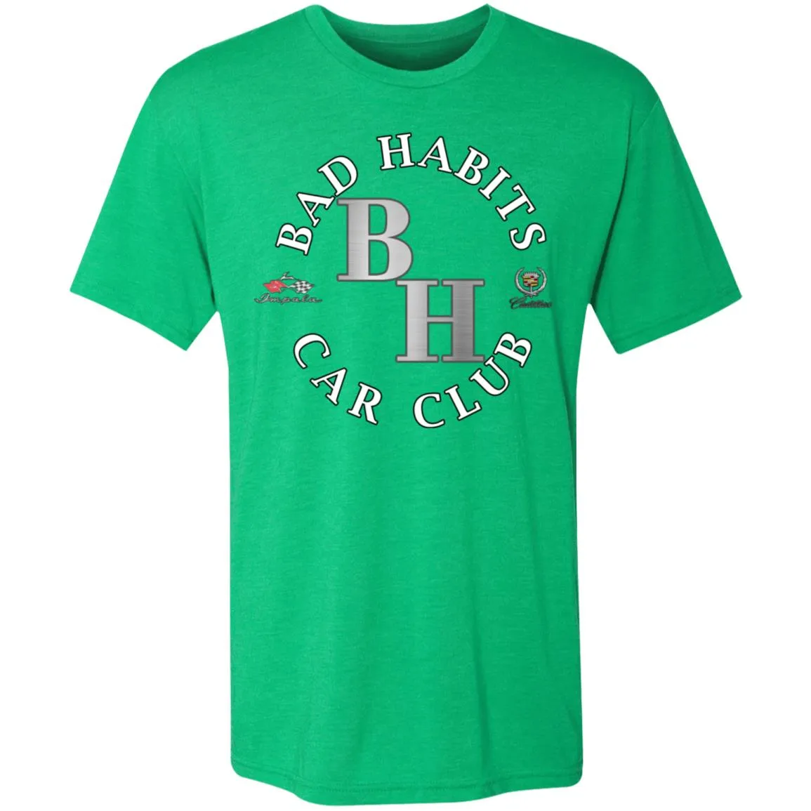Bad Habits Car Club 2-sided print NL6010 Men's Triblend Premium T-Shirt