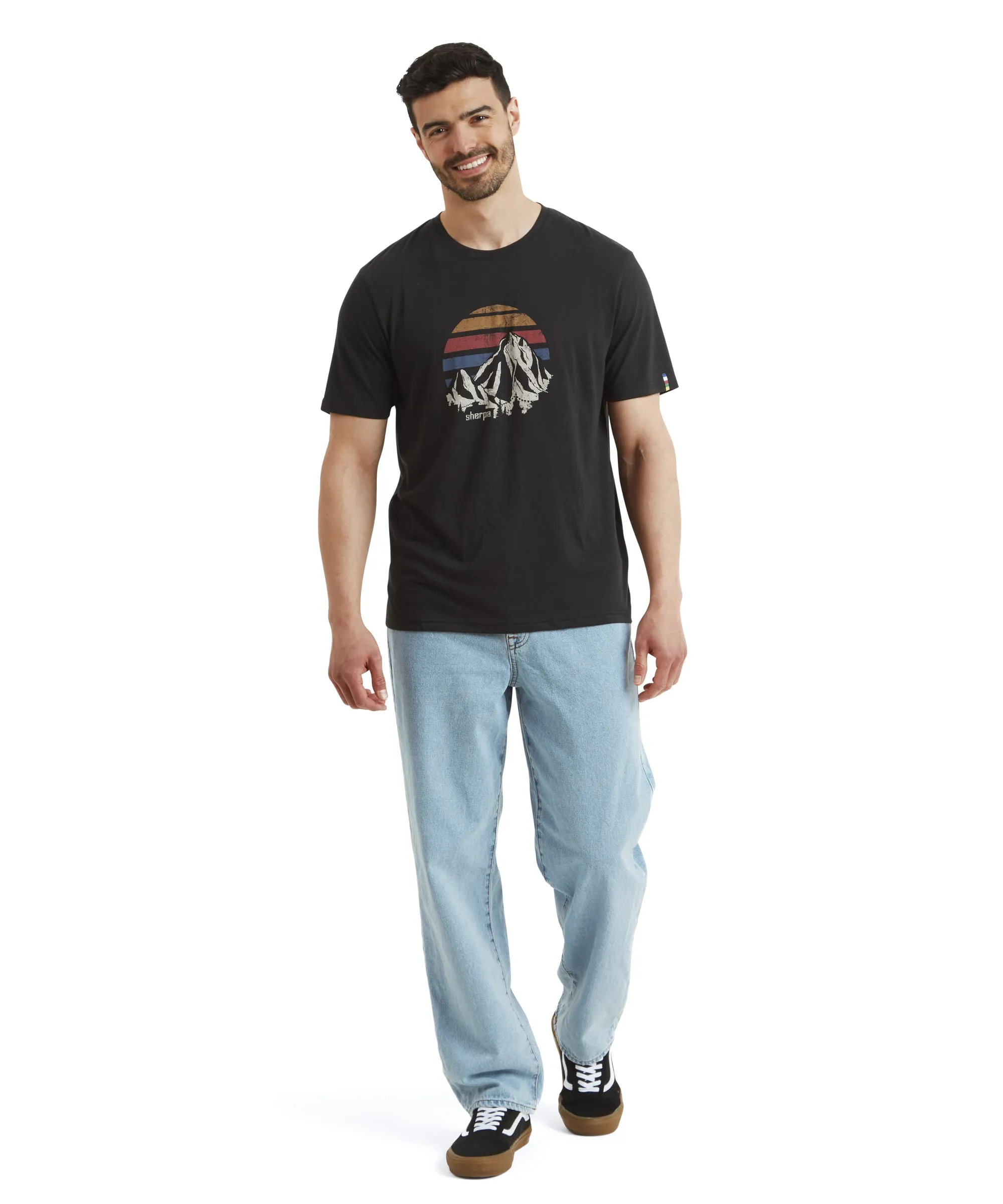 Bali Retro Sunset T-Shirt - Black