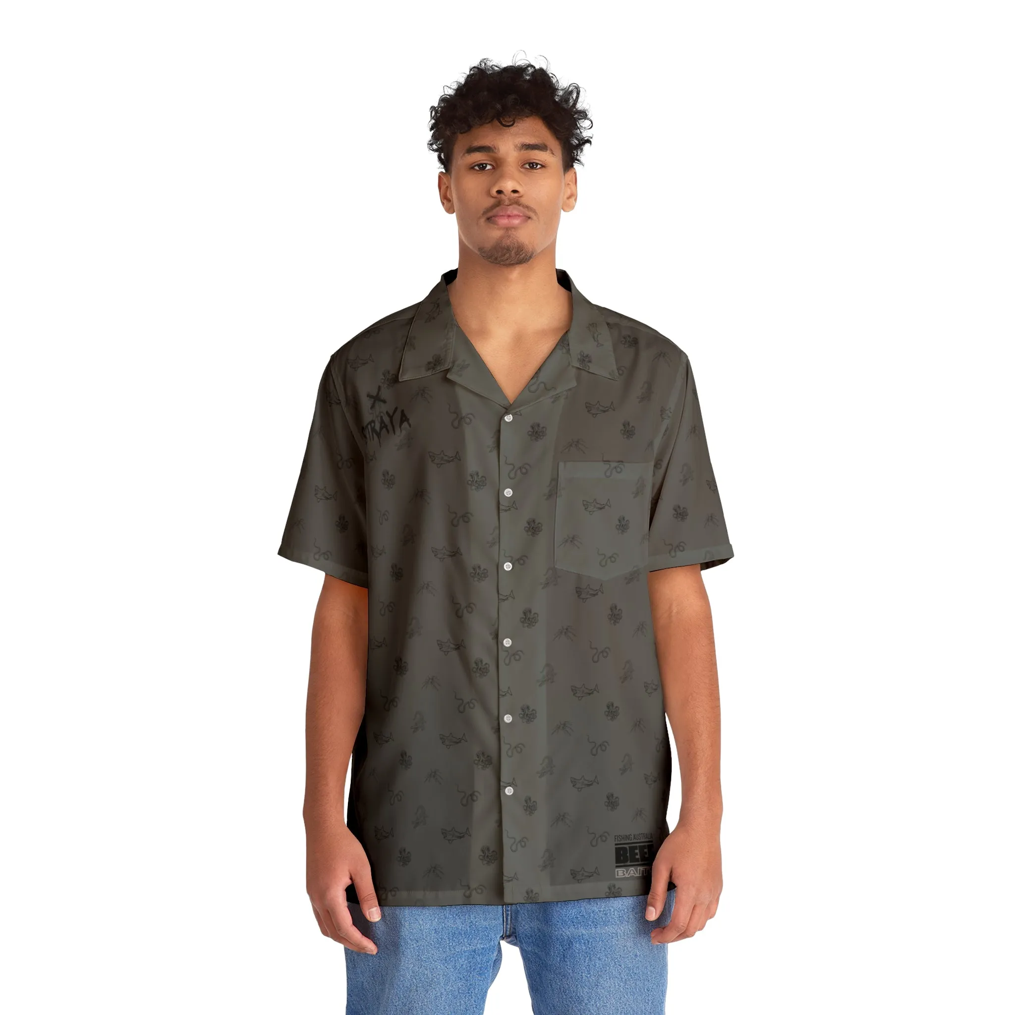 Beef Baits button up short sleeve Australia deadliest animal Men's Hawaiian Straya Shirt (AOP)