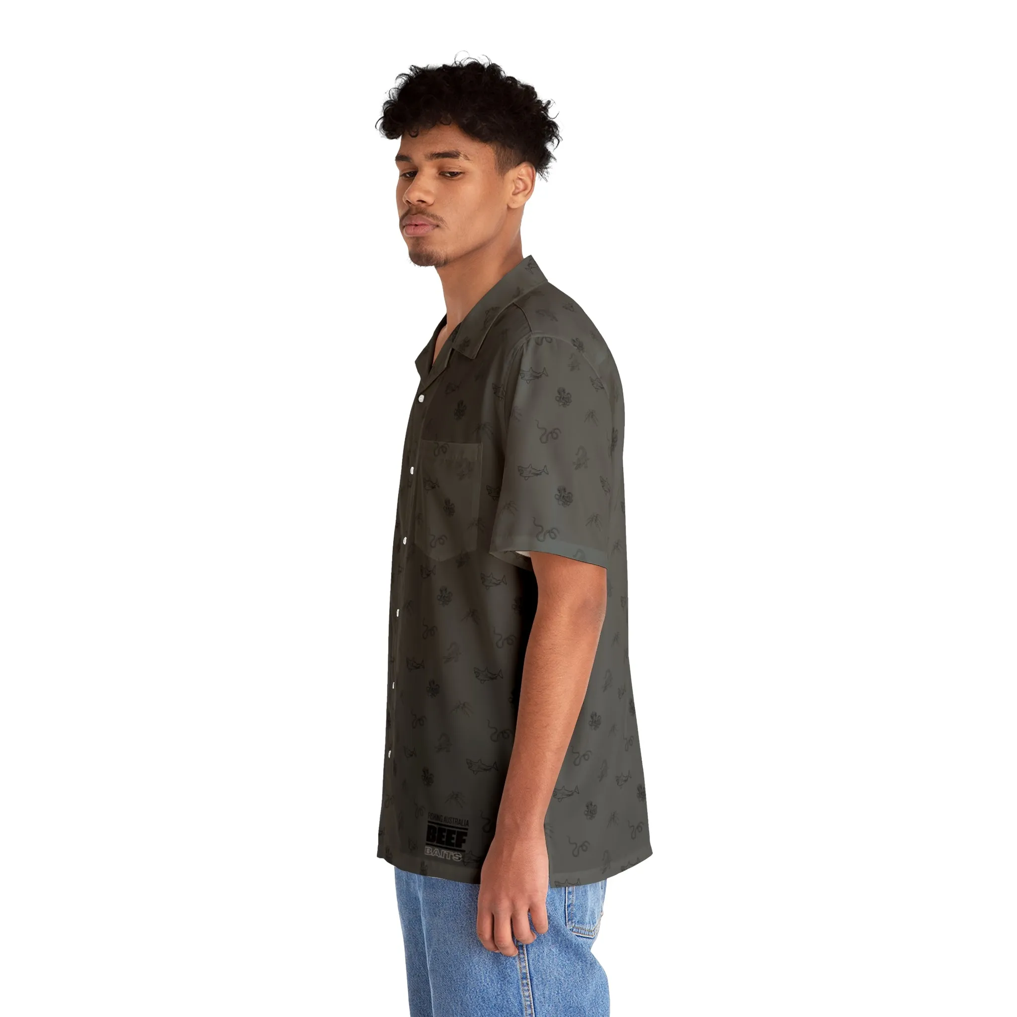 Beef Baits button up short sleeve Australia deadliest animal Men's Hawaiian Straya Shirt (AOP)