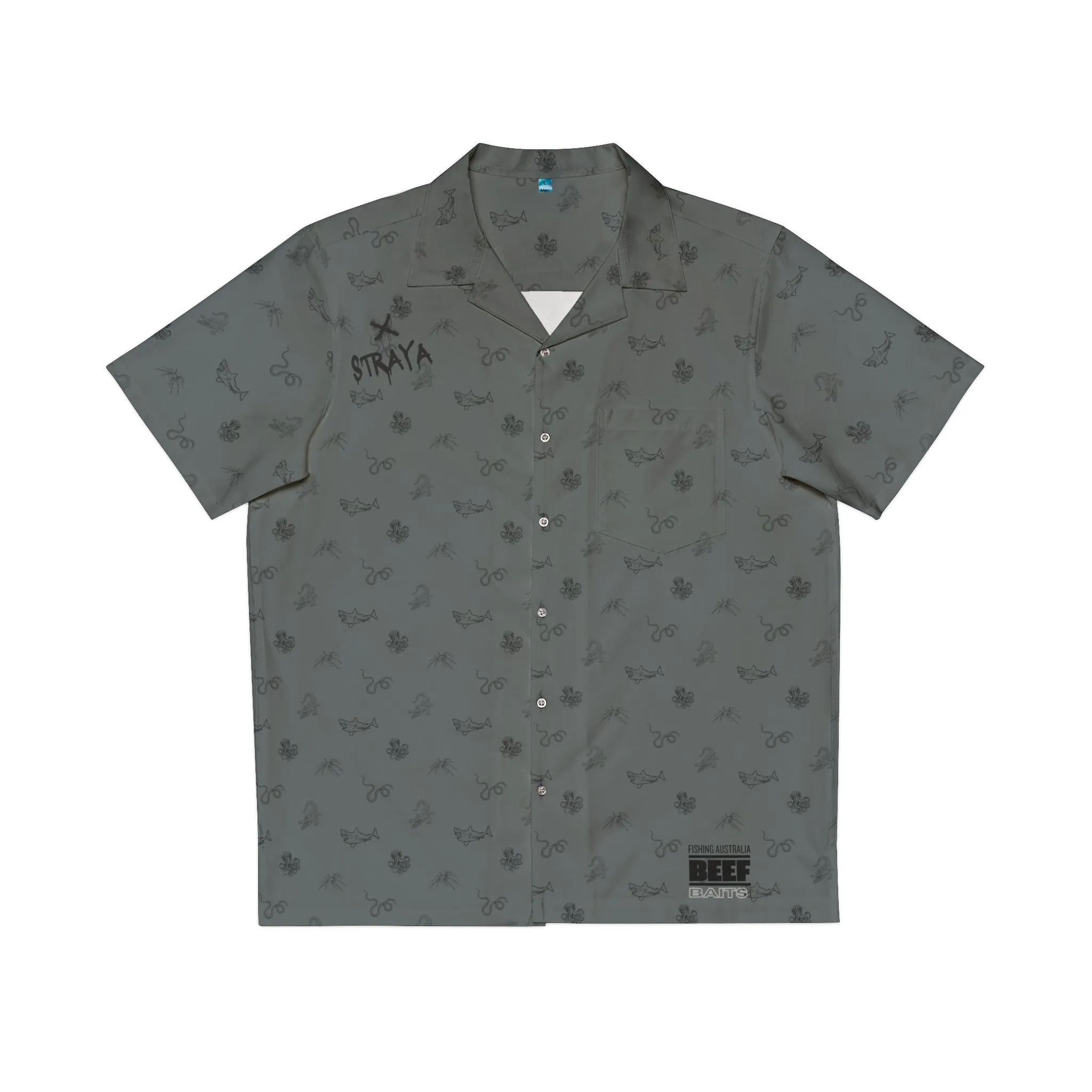 Beef Baits button up short sleeve Australia deadliest animal Men's Hawaiian Straya Shirt (AOP)