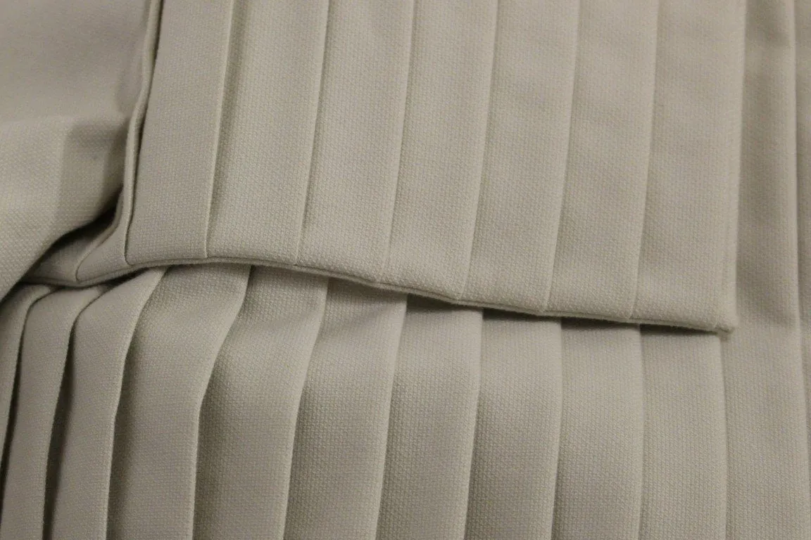 Beige Cotton Pleated Silk Coat