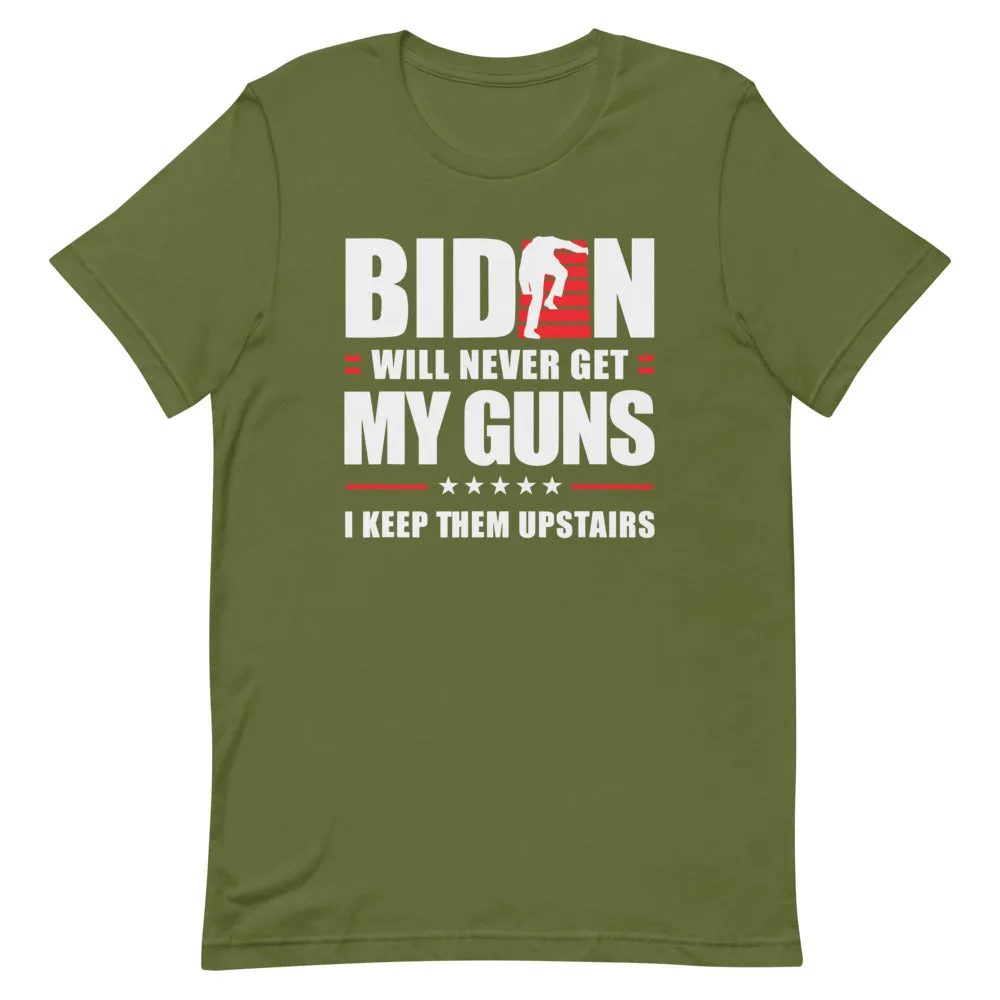 BIDEN STAIRS AND GUNS Short-Sleeve Unisex T-Shirt