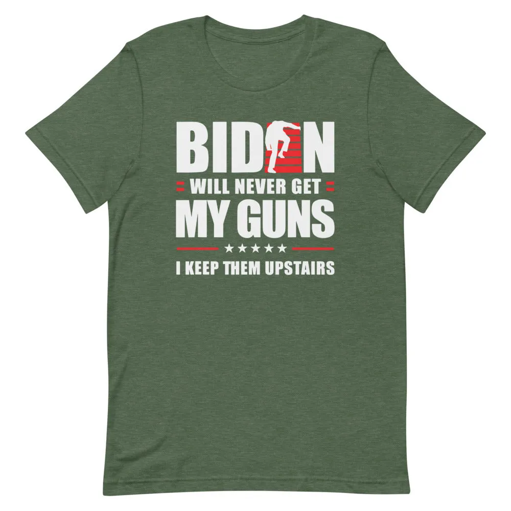 BIDEN STAIRS AND GUNS Short-Sleeve Unisex T-Shirt