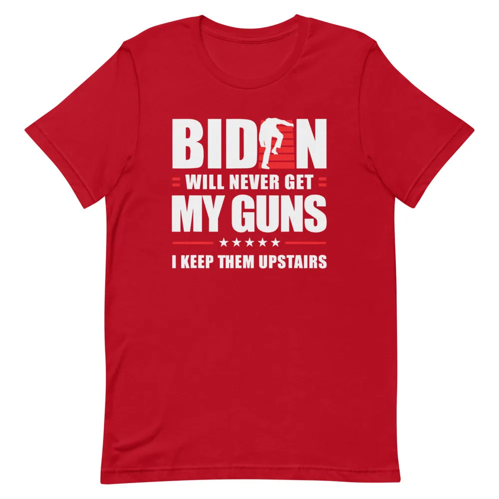 BIDEN STAIRS AND GUNS Short-Sleeve Unisex T-Shirt
