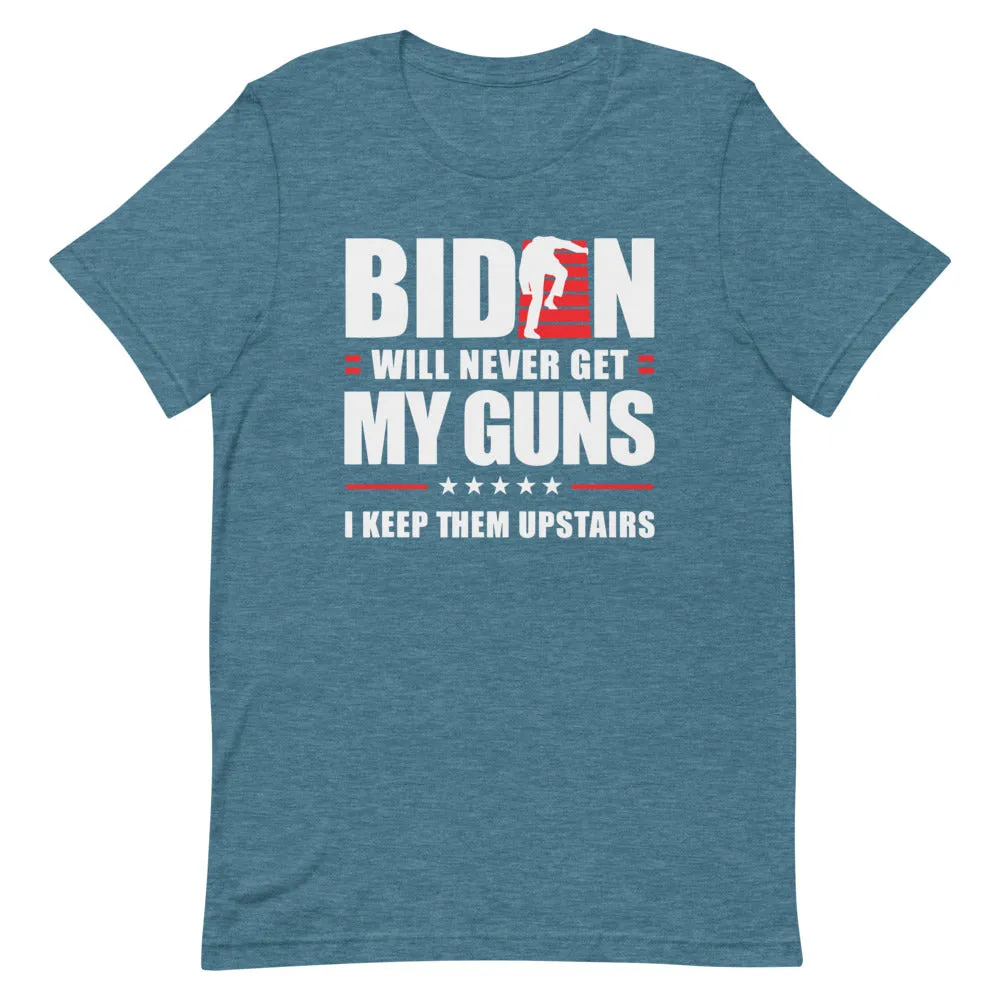 BIDEN STAIRS AND GUNS Short-Sleeve Unisex T-Shirt