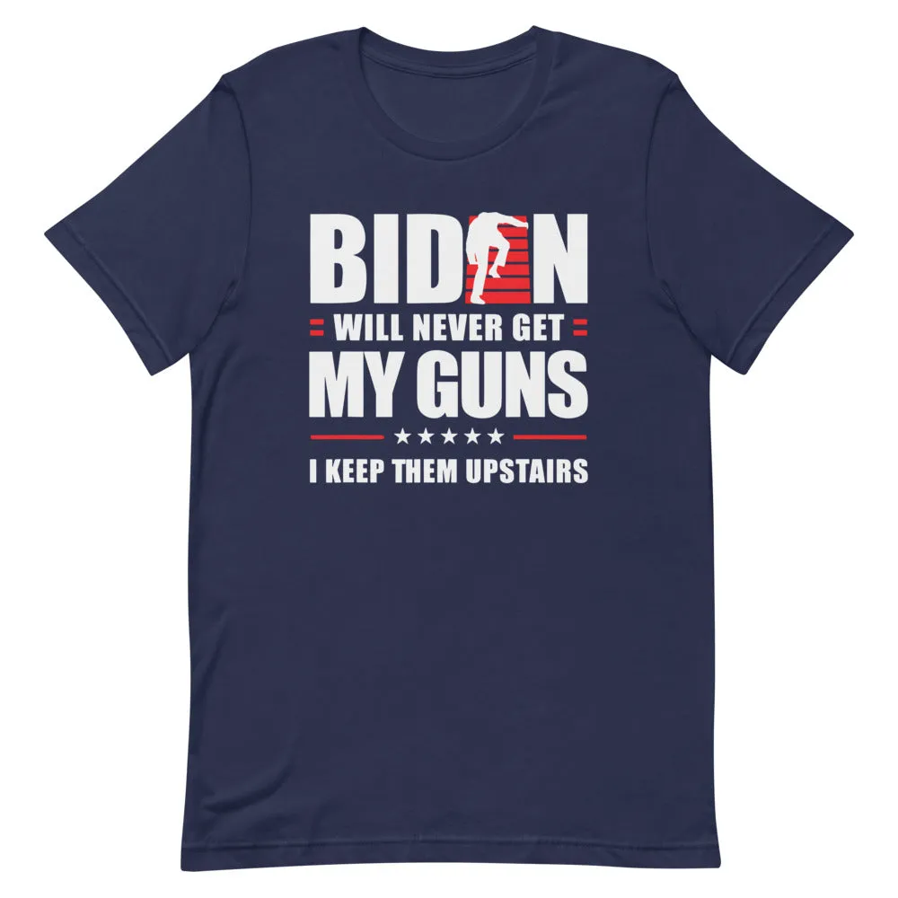 BIDEN STAIRS AND GUNS Short-Sleeve Unisex T-Shirt