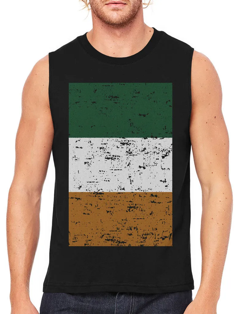 Big Faded Ireland Flag Men's Sleeveless T-Shirt