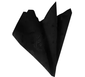 Black Paisley Pocket Square for Men - Premium Silk Handkerchiefs for Suits