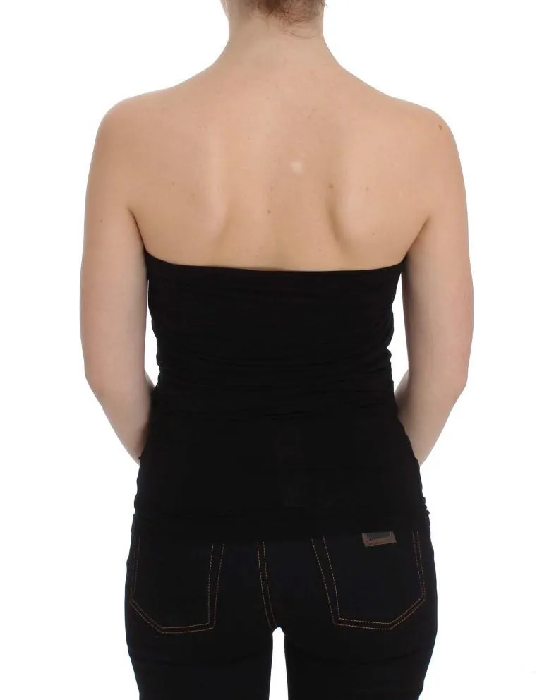 Black Stretch Bustier Top