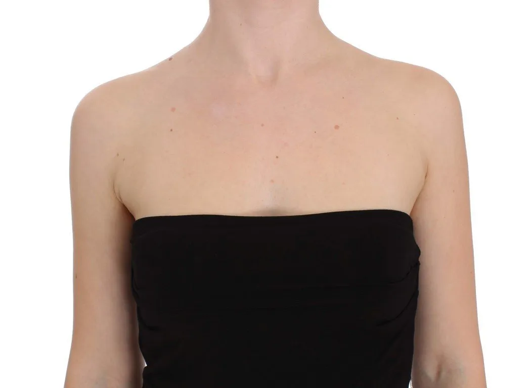 Black Stretch Bustier Top