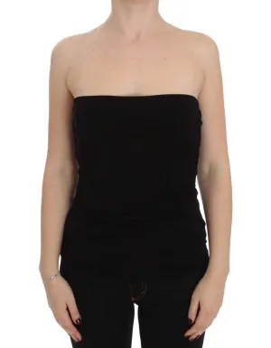 Black Stretch Bustier Top