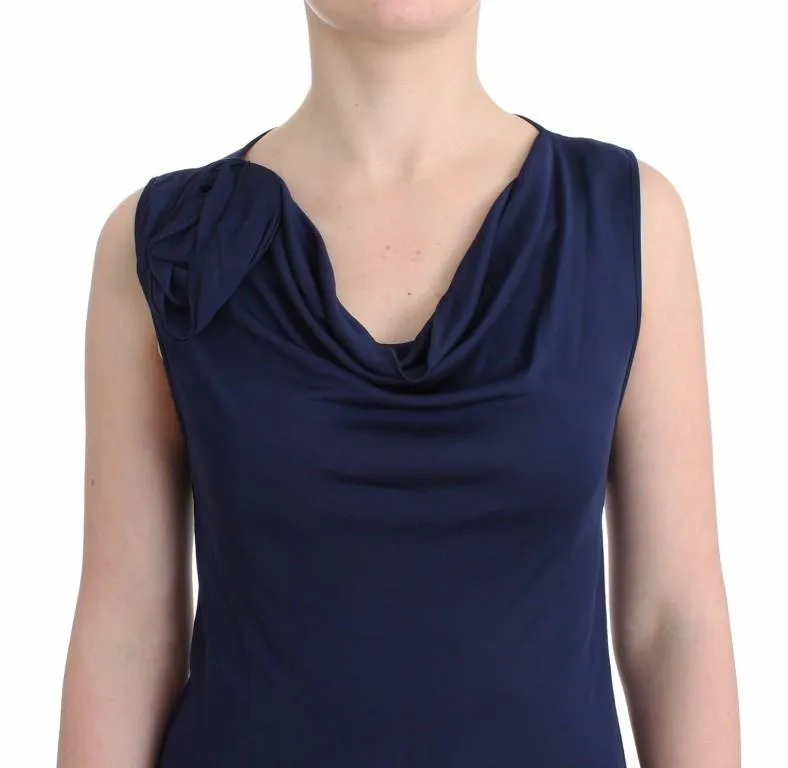 Blue top sleeveless blouse