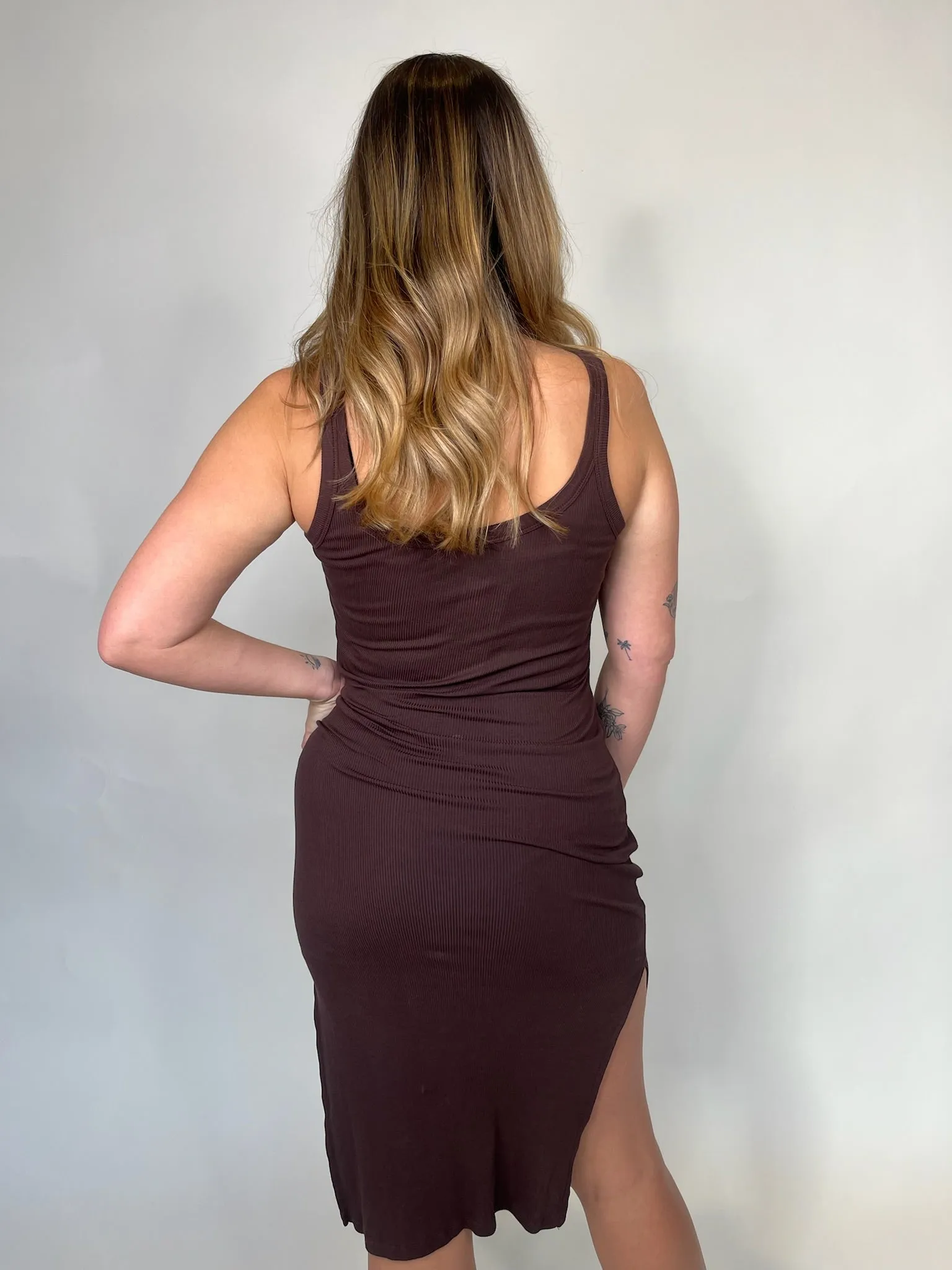 Bobi Midi Tank Dress With Slits