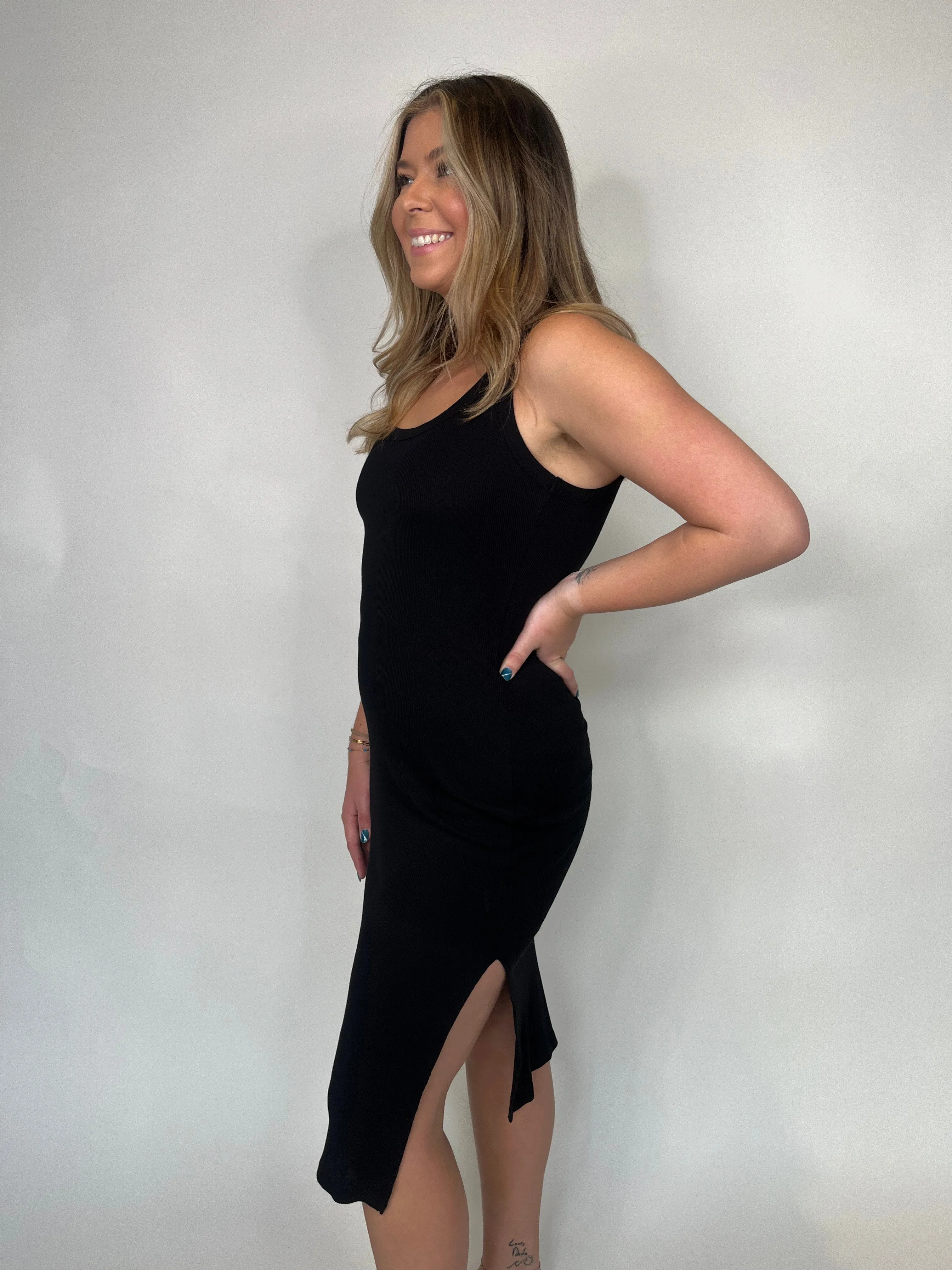 Bobi Midi Tank Dress With Slits