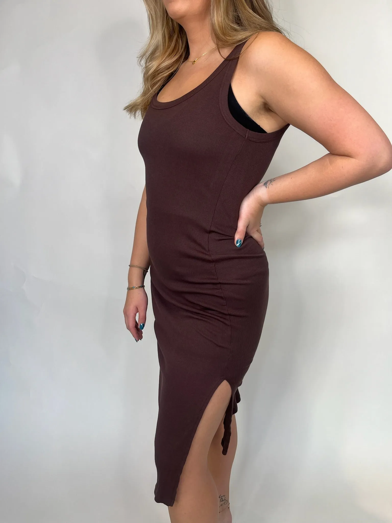 Bobi Midi Tank Dress With Slits