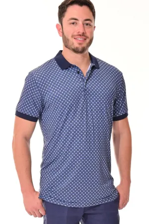 Brayden Men's Quick Dry Printed Polo - Navy
