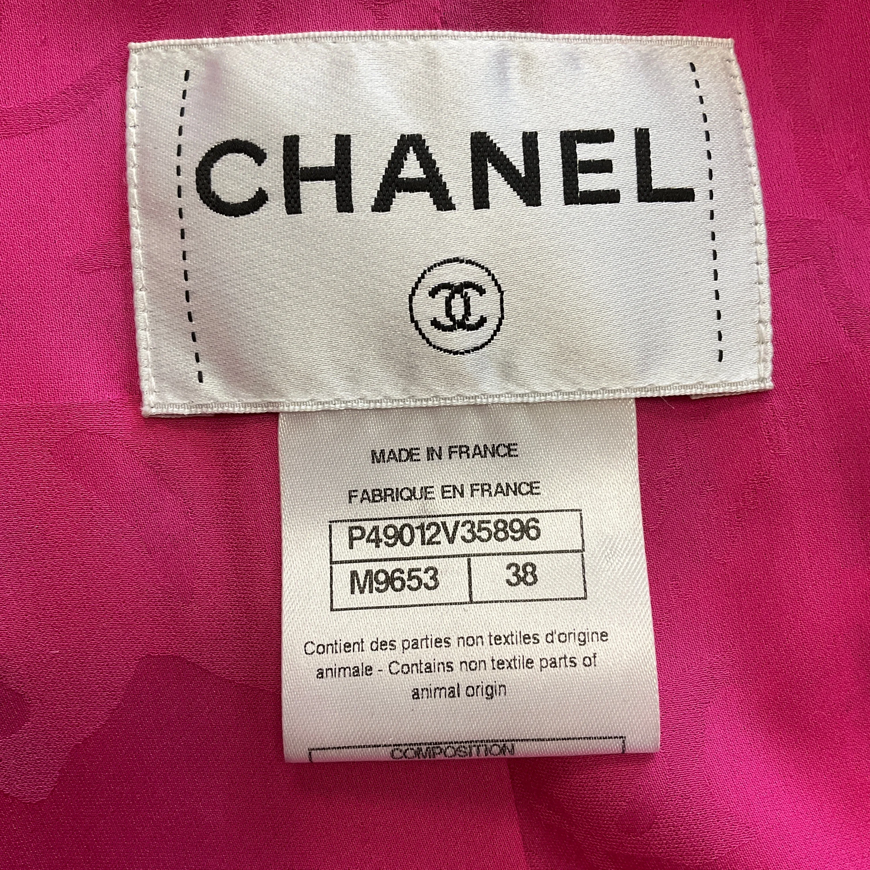 Chanel Summer Pink / White 2019 Belted Lace Trim Detail Lesage Tweed Jacket
