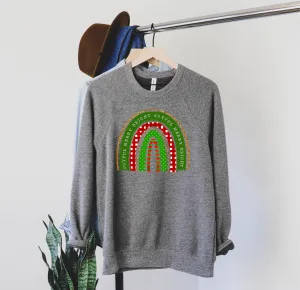 Christmas Rainbow Sweatshirt | Unisex Sweatshirt