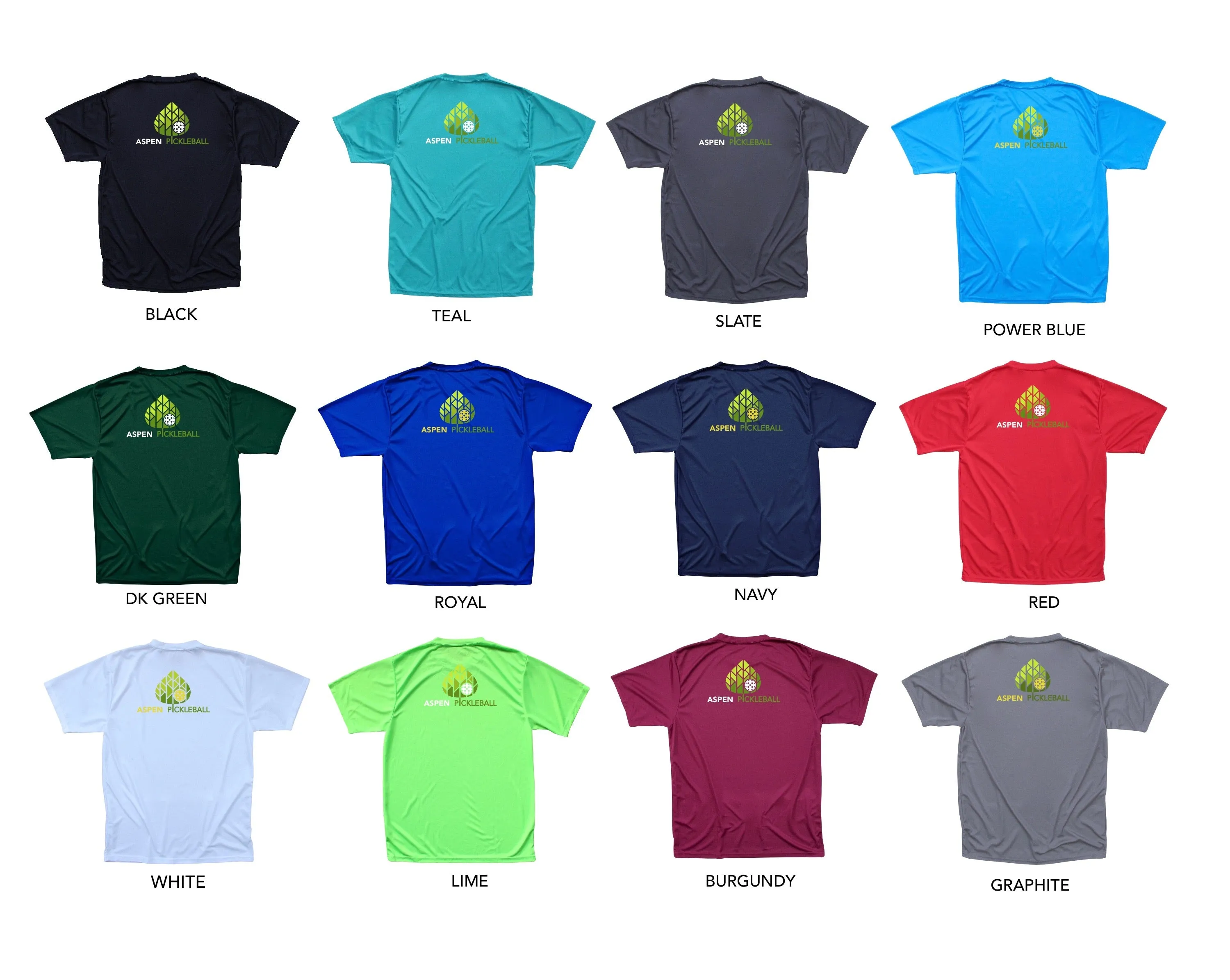 Copy of Aspen Pickleball Men's Performance T-Shirt - Back Logo