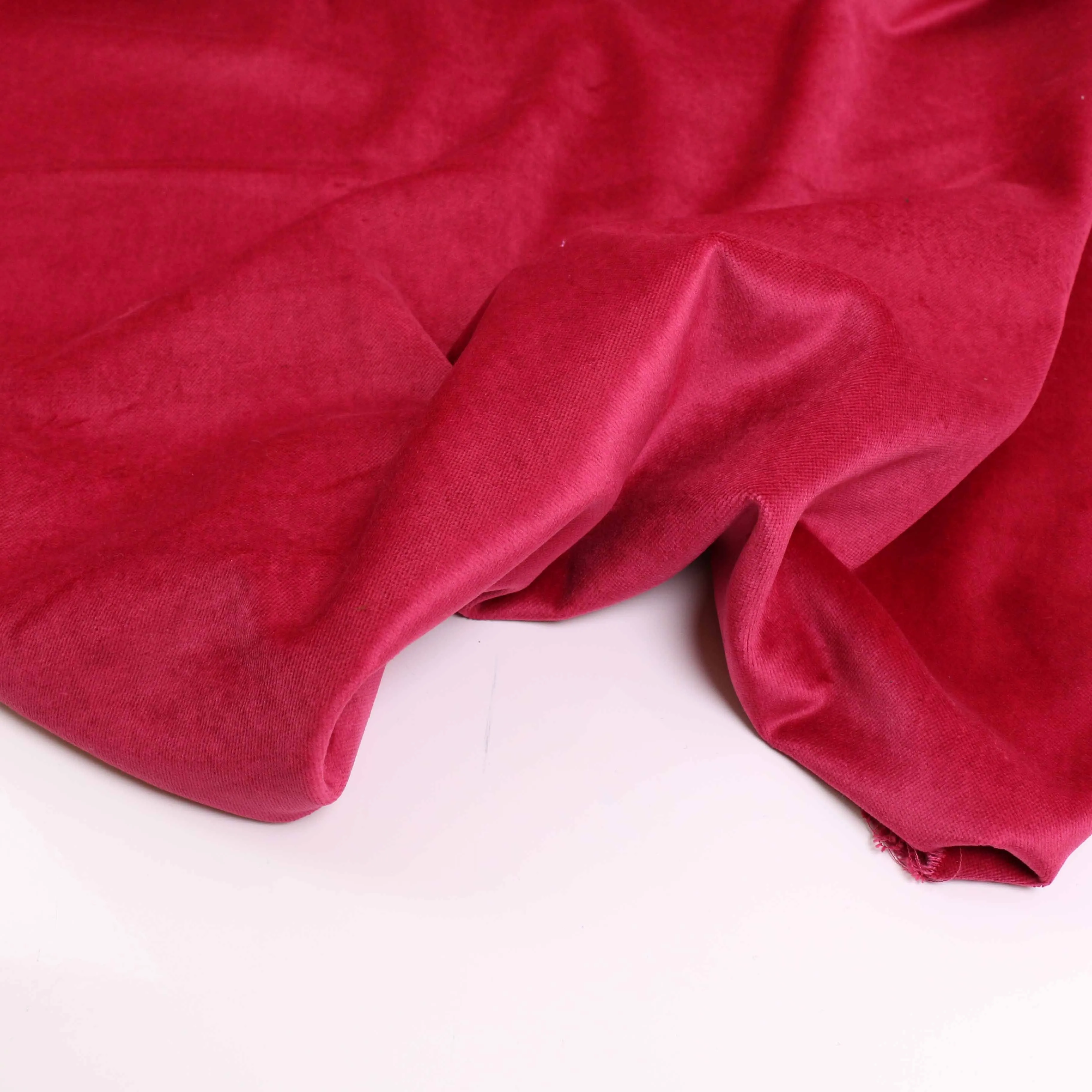 Cotton Velvet fabric - Pinky Red
