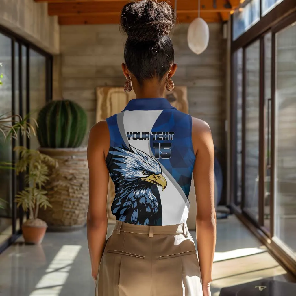 Custom Afro Namibia Cricket Women Sleeveless Polo Shirt Go Eagles LT15
