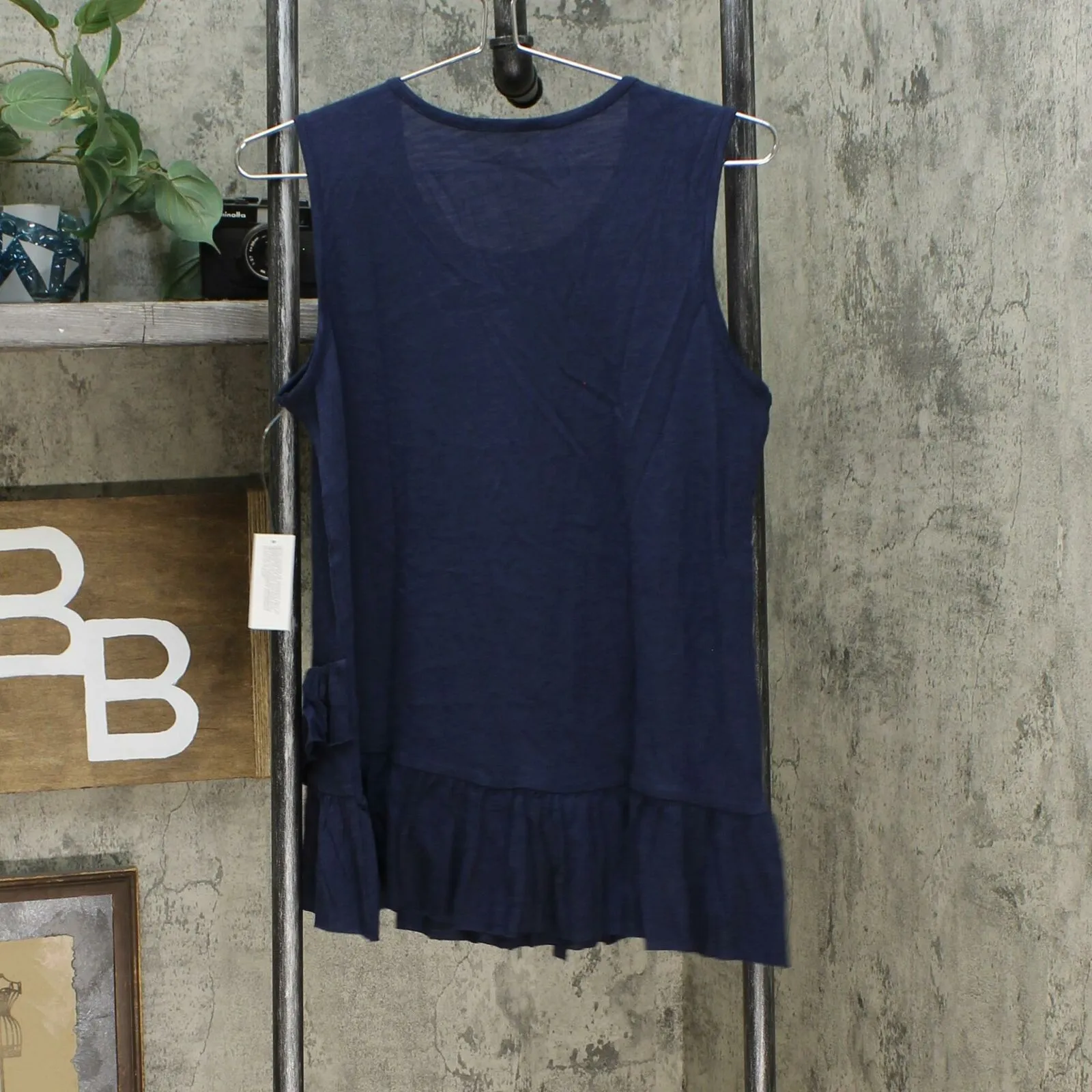 DG2 by Diane Gilman Women's Asymmetric Ruffle Tank Top