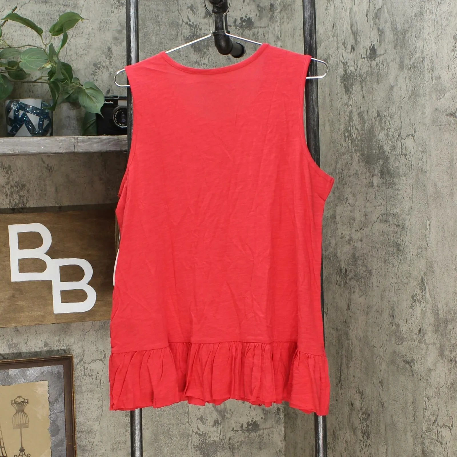DG2 by Diane Gilman Women's Asymmetric Ruffle Tank Top