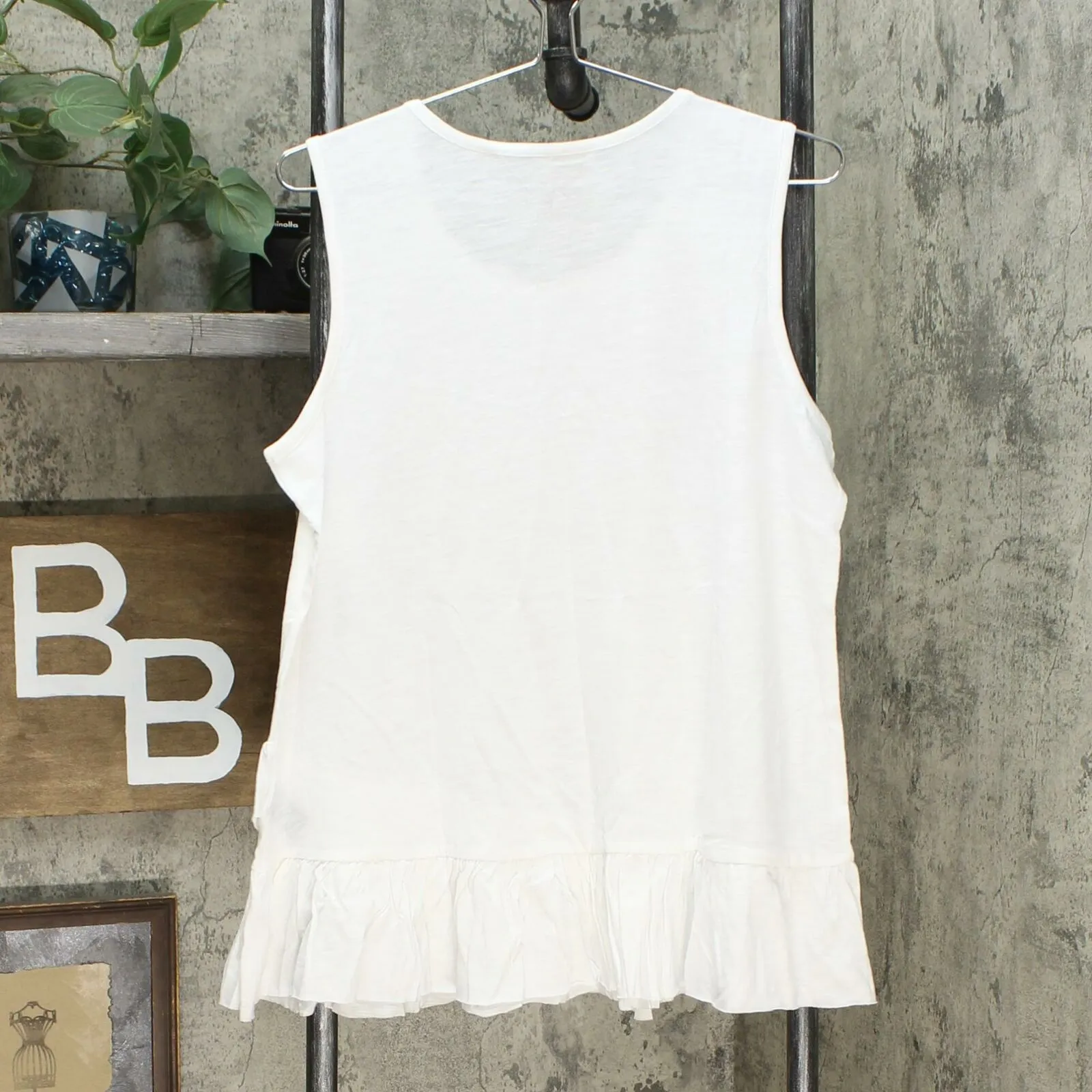 DG2 by Diane Gilman Women's Asymmetric Ruffle Tank Top