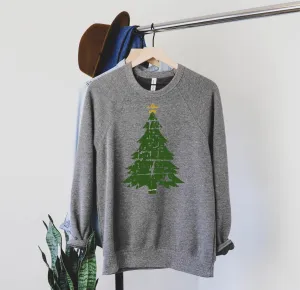 Distressed Christmas Tree Sweatshirt | Unisex Sweatshirt