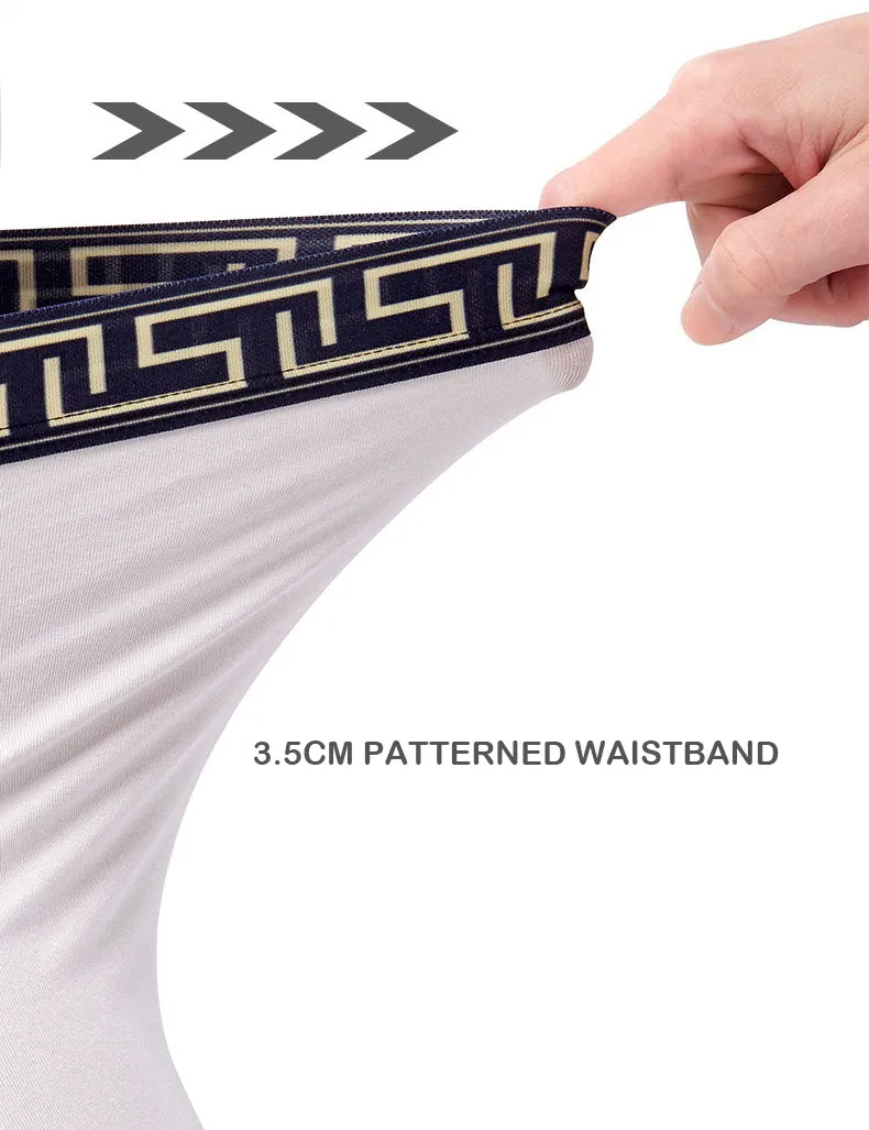 Dual Pouch - Men's Patterned Waistband Modal Underwear (3-Pack) JEWYEE 8002