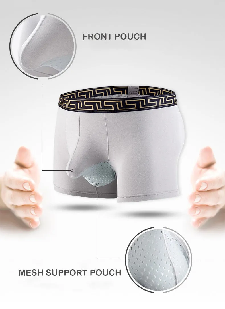 Dual Pouch - Men's Patterned Waistband Modal Underwear (3-Pack) JEWYEE 8002