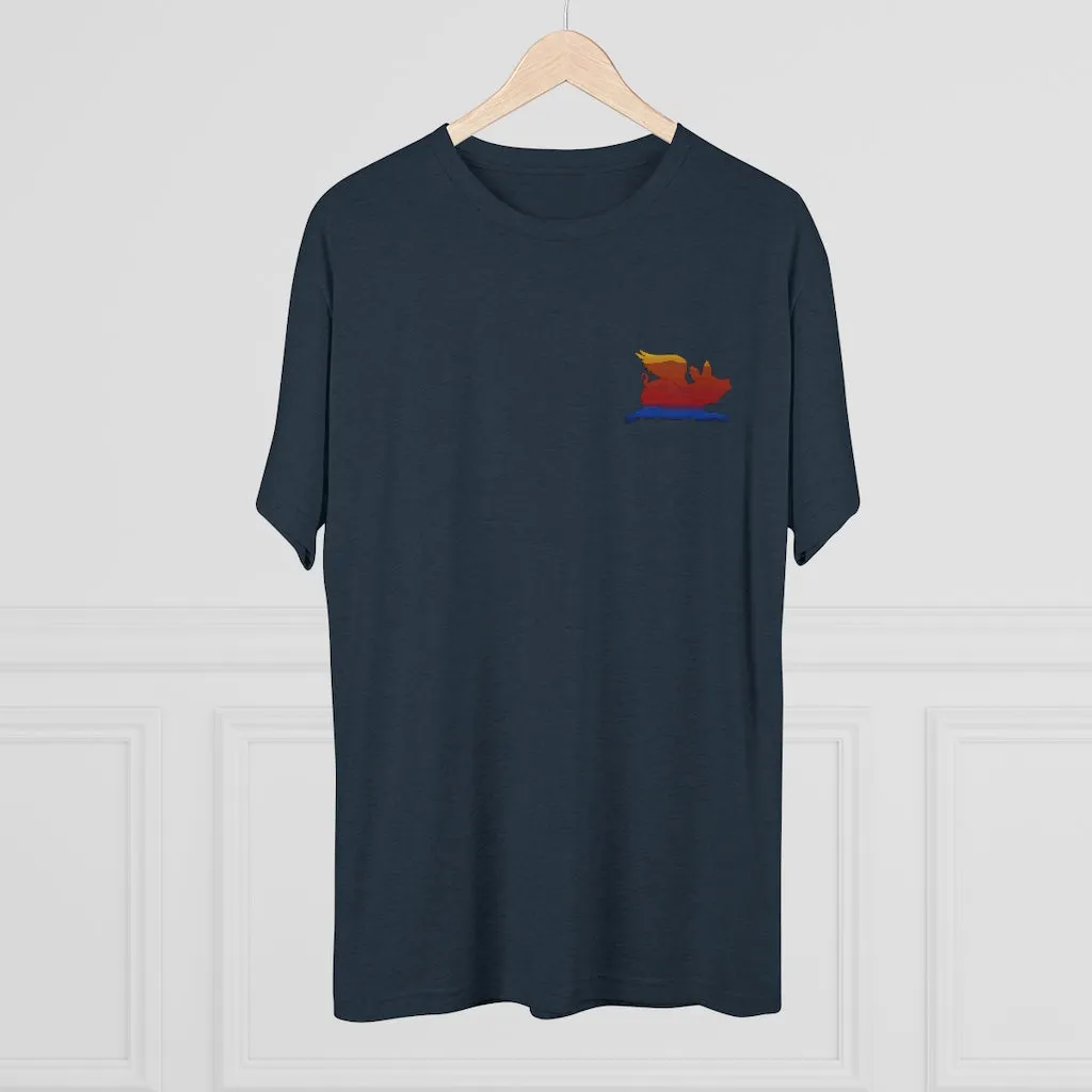 E-2 Sunset Theme - "No Shitty Flying" Men's Tri-Blend Crew Tee