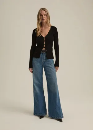 Favorite Daughter Masha Super High Rise Denim Long Beach