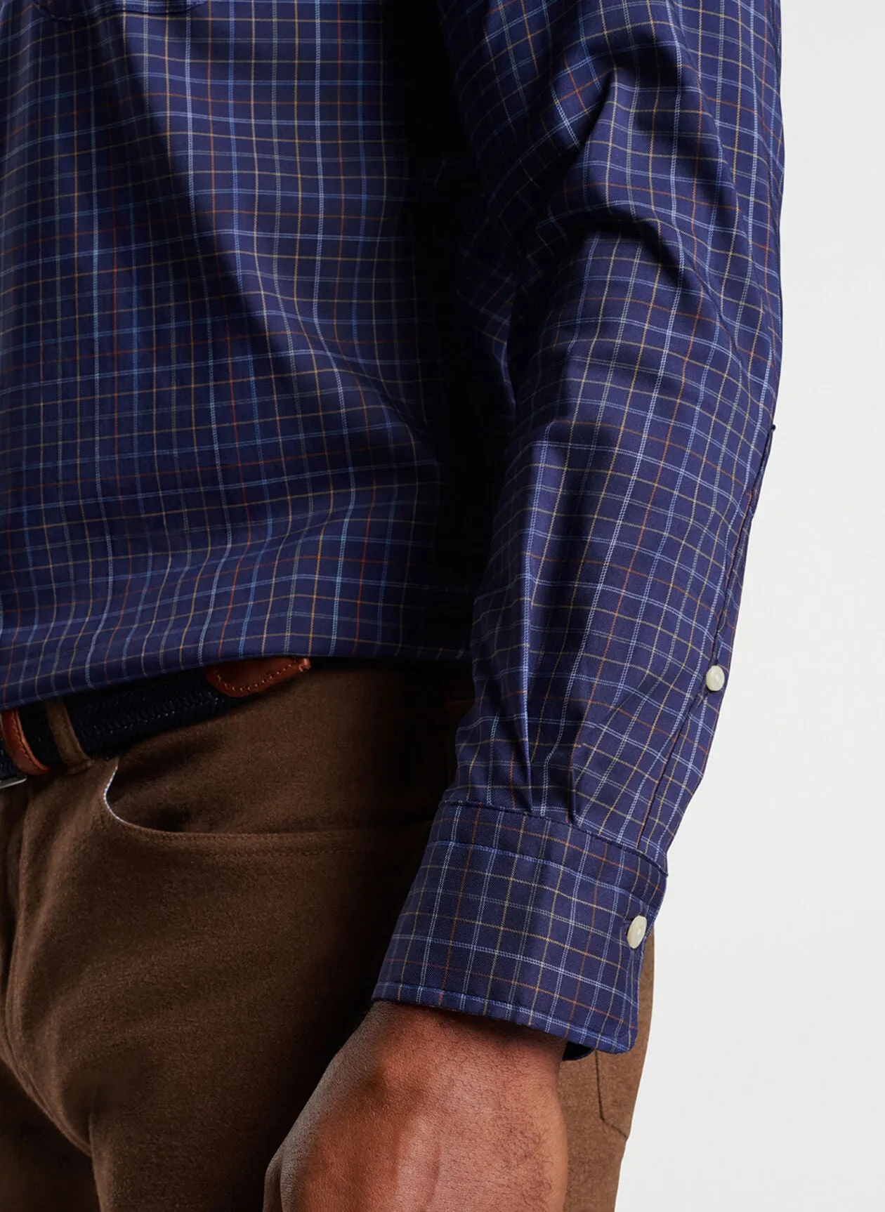 Fenton Cotton-Stretch Sport Shirt (Navy)