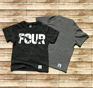 Four Dinosar Birthday Shirt Shirt