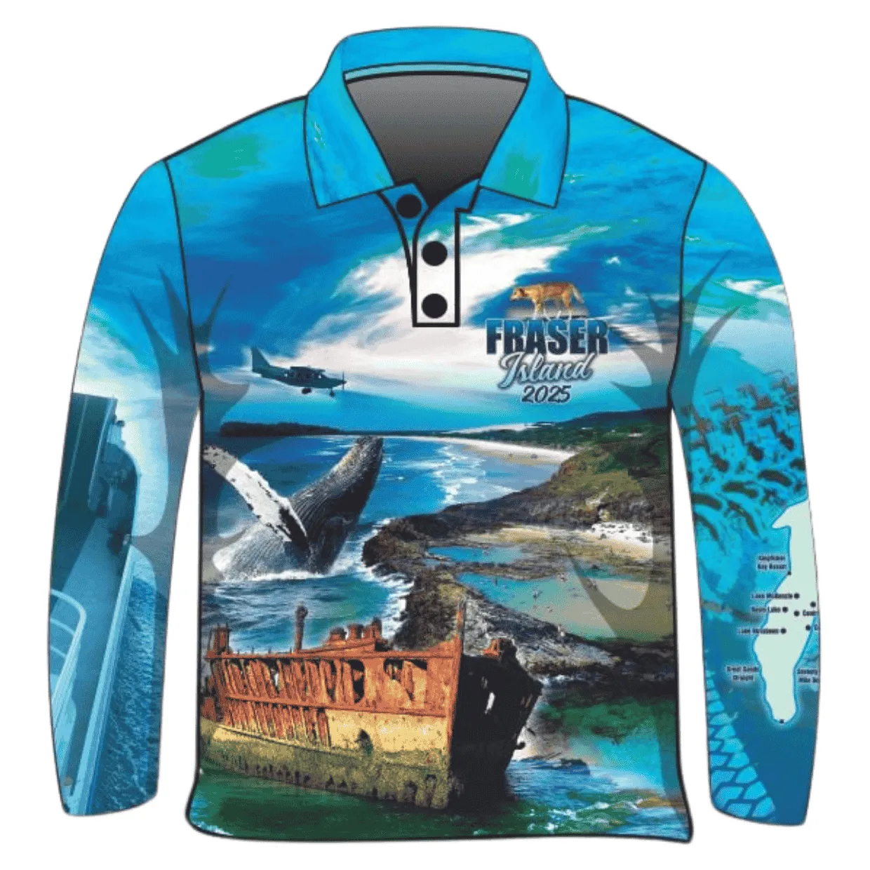 Fraser Island | Complete Fraser Island (K'gari) Blue Fishing Shirt (2025) ★Pre-Order★