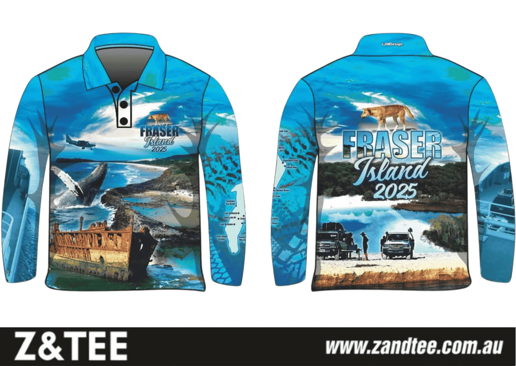 Fraser Island | Complete Fraser Island (K'gari) Blue Fishing Shirt (2025) ★Pre-Order★