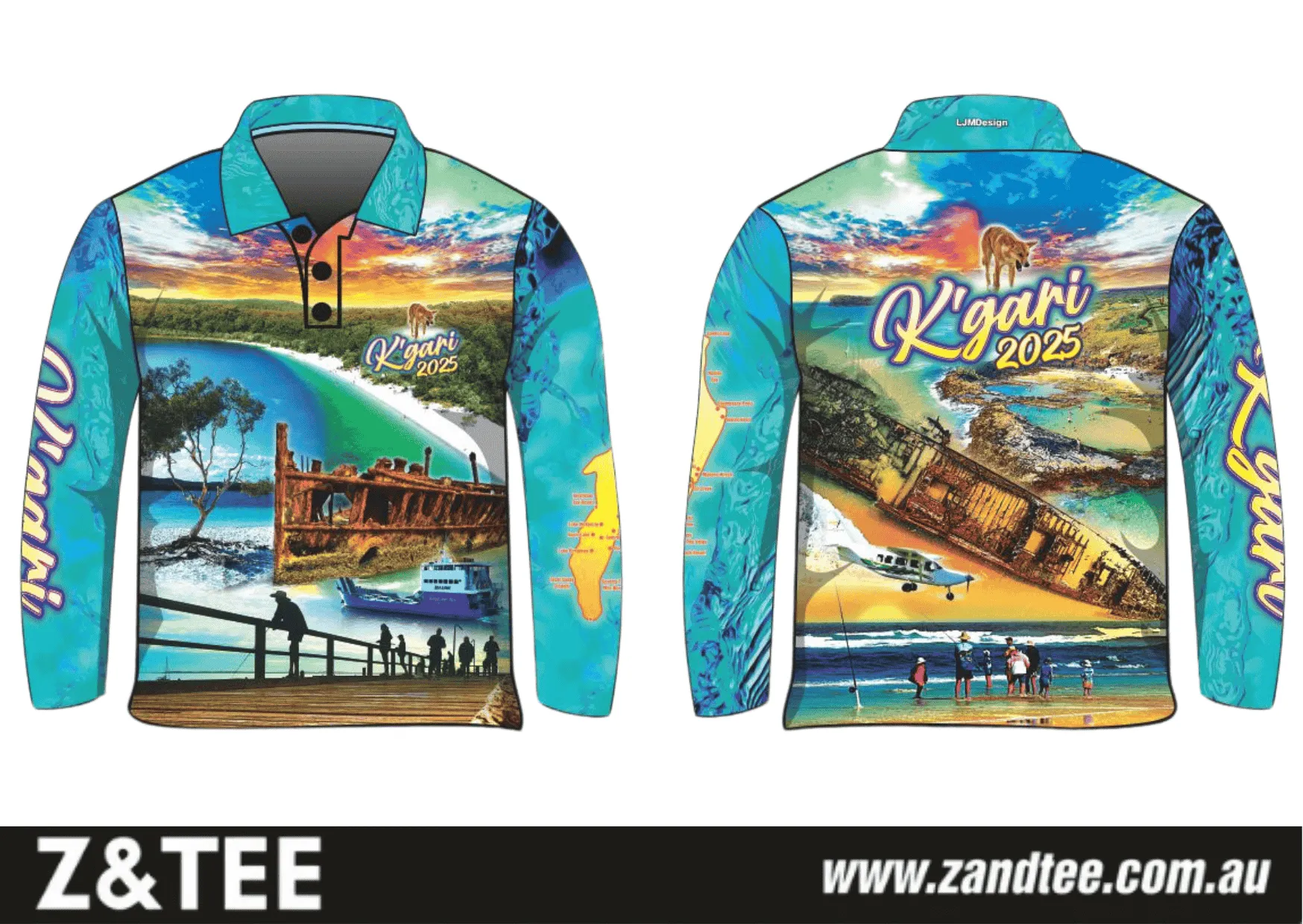 Fraser Island | Fraser Island (K'gari) Adventure Blue Fishing Shirt (2025) ★Pre-Order★