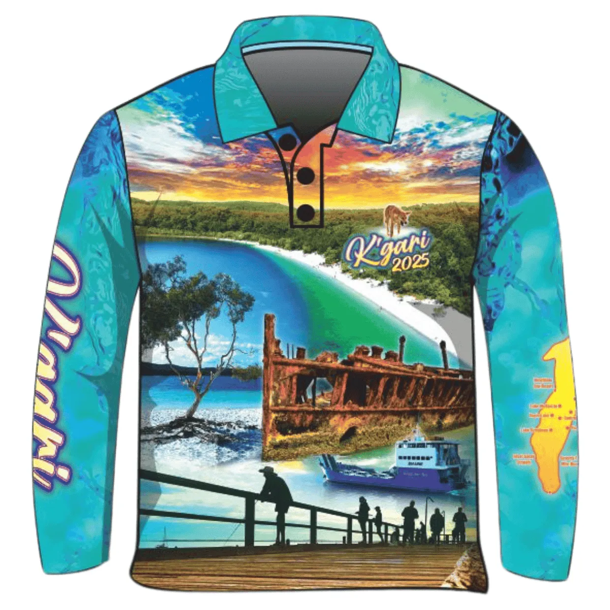 Fraser Island | Fraser Island (K'gari) Adventure Blue Fishing Shirt (2025) ★Pre-Order★