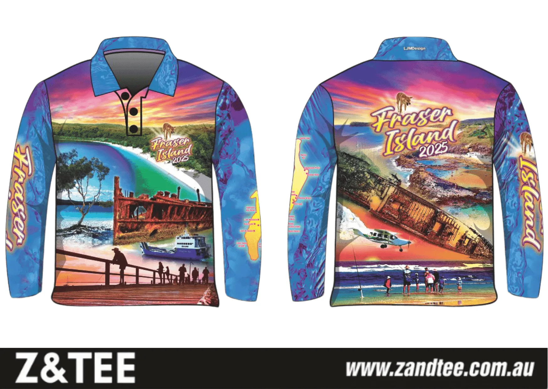 Fraser Island | Fraser Island (K'gari) Adventure Purple Fishing Shirt (2025) ★Pre-Order★