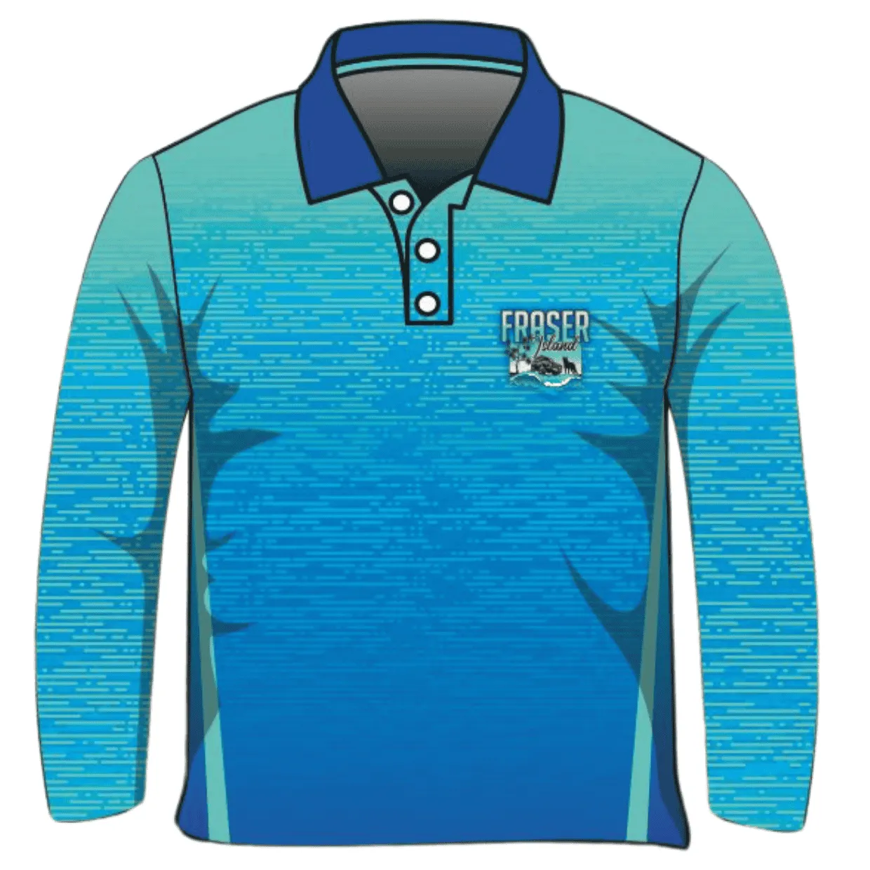 Fraser Island | Fraser Island (K'gari) Beach Wave Blue Fishing Shirt ★Pre-Order★