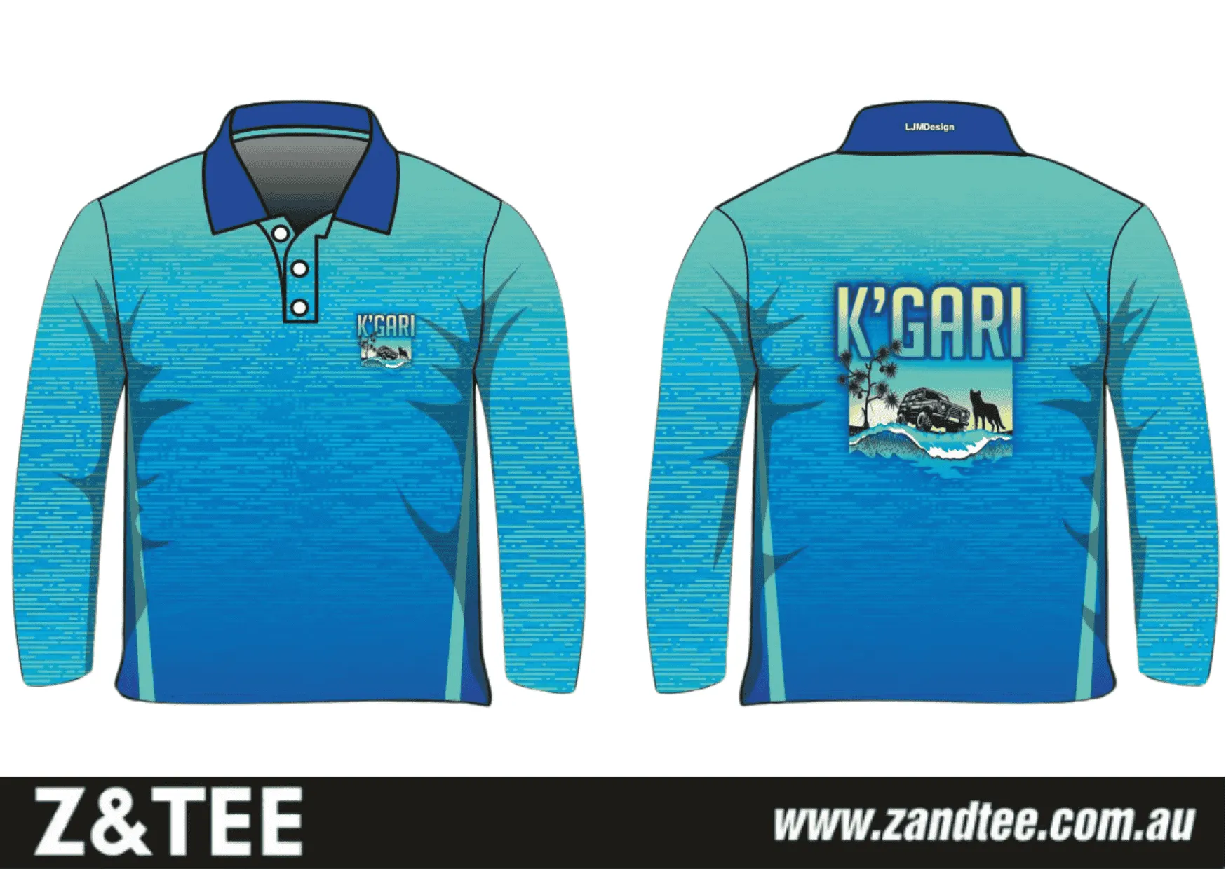 Fraser Island | K'gari Beach Wave Blue Fishing Shirt ★Pre-Order★